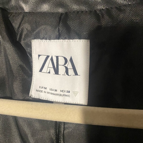 Zara Black Faux Leather Jacket - Picture 5 of 10
